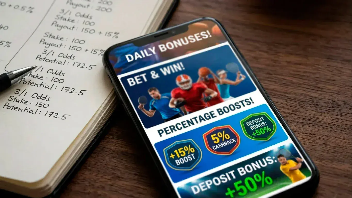 NFL betting promotion comparison showing acca boosts and odds boosts on UK platforms