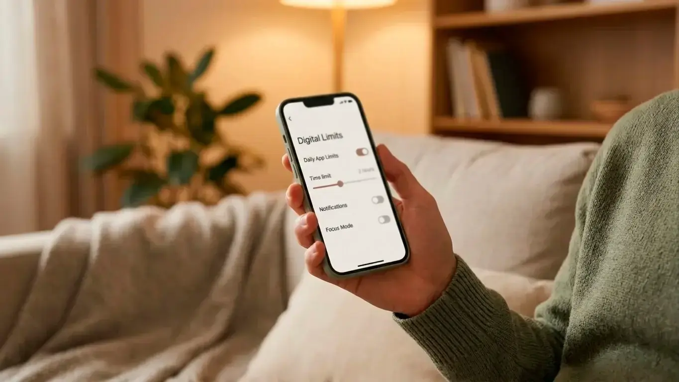 A person setting deposit limits on a betting app displayed on a smartphone screen before an NFL game